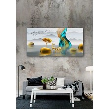 Şehzat Su Içen Altın Geyikler Kanvas Tablo