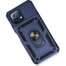 Najmaddin.com Newface Xiaomi Mi 11 Lite Kılıf Pars Lens Yüzüklü Silikon - Lacivert