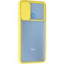 Najmaddin.com Newface Xiaomi Redmi 9c Kılıf Palm Buzlu Kamera Sürgülü Silikon - Sarı