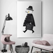 Şehzat Tekli Dikey Kanvas Duvar Tablosu Çantalı Öğretmen