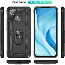 Najmaddin.com Newface Xiaomi Mi 11 Lite Kılıf Sofya Yüzüklü Silikon Kapak - Siyah