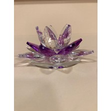 Plus Home Dekoratif Kristal Nilüfer Çiçeği Model Obje Küçükboy Renk Mor Çap 6 cm