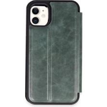 Uravas Store Iphone 11 Kılıf Flip Cover - Koyu Yeşil