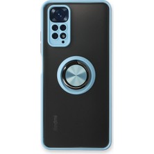 Buğz Xiaomi Redmi Note 11 Kılıf Montreal Yüzüklü Silikon Kapak - Buz Mavi
