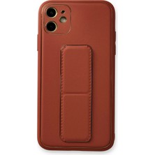 Buğz Iphone 12 Kılıf Coco Deri Standlı Kapak - Fuşya