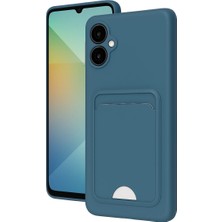 Buğz Samsung Galaxy A06 Kılıf Kelvin Kartvizitli Silikon - Mavi