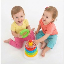 Exectus Eğitici Renkli Halka Dizme Kulesi 5'li Set Bebek Ince Motor Beceri Oyunu