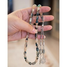 Plaka53 Shop Püsküllü Kapsül Kesim Reçine Sıkma Kehribar Tesbih 7X12 mm