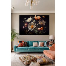 Şehzat Tekli Yatay Kanvas Dekoratif Salon Yatak Odası Mutfak Duvar Tablosu Renkli Kır Çiçekleri