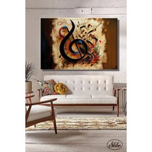 Şehzat Tekli, Yatay, Kanvas, Dekoratif, Duvar, Tablosu , Notalar, Sol Anahtarı, Illüstrasyon,