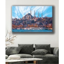 Şehzat Tekli Yatay Kanvas Tablo Süleymaniye Cami Manzarası Kanvas Duvar Tablosu