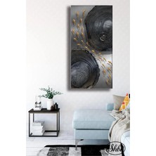 Şehzat Tekli Dikey Kanvas Dekoratif Duvar Tablosu Salon Yatak Odası Mutfak Kafe Ofis Altın Balıklar