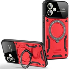 Buğz Samsung Galaxy A05 Kılıf Joy Lens Standlı Kapak - Kırmızı