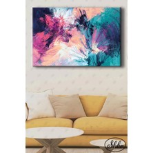 Şehzat Tekli Yatay Dekoratif Kanvas Tablo Salon Yatak Odası Kafe Ofis Soyut Renklerin Sörfü