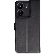 Buğz Xiaomi Redmi 13C Kılıf Trend S Plus Kapaklı Kılıf - Siyah