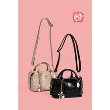 Westbag 2'li Parlak Rugan Deri Star Charm Detaylı El ve Omuz Askılı Çanta