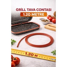 GRANİTLE İLERİ DÖNÜŞÜM Grill Tava Contası 1.20 Metre | Silikon Yedek Conta | Çift Taraflı Tava Uyumlu | Isıya Dayanıklı Sızdırmaz Conta