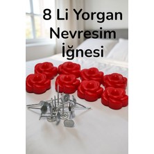 Katilus Pratik 8 'li Gül Şeklinde Çok Amaçlı Yorgan Sabitleme Iğnesi Çarşaf Yorgan Kılıfı Sabitleyici