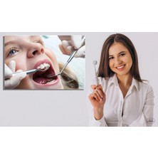 Şehzat Tekli Yatay Kanvas Dekoratif Duvar Tablosu, Ağız ve Diş Şağlığı, Dişçi, Diş Polikinliği,