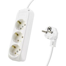 Uravas Store Topraklı Uzatma Kablosu 3 Priz 5 M - Beyazz 9230105