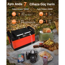 Cepini GT1200 Taşınabilir Güç Istasyonu 1210WH 1500W | Lifepo4 Batarya | 2500W Tepe Güç | Hızlı Şarj | Kamp, Karavan ve Ev Için Power Station