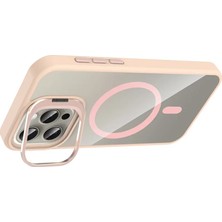 Najmaddin.com Joko Apple iPhone 15 Pro Max Remim Lensli Magsafe Standlı Kapak - Pembe