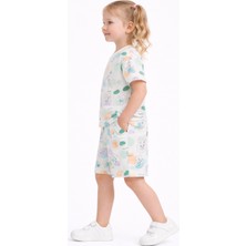 Harika Kids Kız Çocuk Şortlu Takım Yazlık Pamuklu Tişört Şort 2’li Set