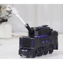 Sanec Buhar Efektli Zırhlı Tren Tasarımlı Aromaterapi Hava Nemlendirici – LED Işıklı, Sessiz ve USB Şarjlı