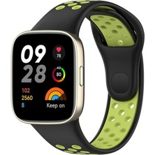 Najmaddin.com Newface Xiaomi Redmi Watch 3 Spor Delikli Kordon - Siyah-Yeşil