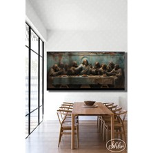 Şehzat Tekli Yatay Kanvas Duvar Tablosu Salon Yatak Odası Mutfak Kafe Ofis Hz. Isa Son Akşam Yemeği