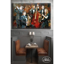 Şehzat Tekli Yatay Dekoratif Kanvas Tablo Salon Yatak Odası Kafe Ofis Caz Grubu Müzisyenler