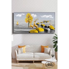 Şehzat Tekli Yatay Kanvas Duvar Tablosu Salon Yatak Odası Mutfak Kafe Ofis Altın Geyik Illüstrasyon