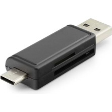 Uravas Store Card Reader USB + Type-C Mıcro Sd Siyah HDX7026