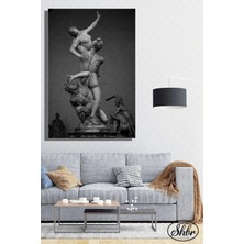 Şehzat Tekli Dikey Kanvas Dekoratif Salon Yatak Odası Mutfak Ofis Duvar Tablosu Rönesans Heykeli