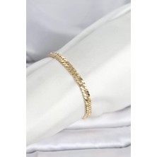 Uravas Store cm 14K Gold Renk Kalın Zincir Model Kadın Bileklik - TJ-BB8304