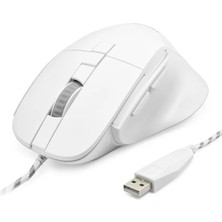 Uravas Store 7d Ergonomi̇k Kablolu Ofi̇s Mouse 3600 Dpi - Beyaz ND1209W