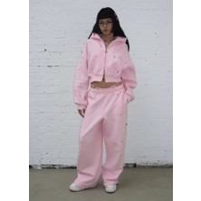 Dadya Milla Dadyaml Stellar Pink Metal Detaylı Oversize Eşofman Takımı 9561