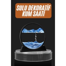 Asiltech Dekoratif Sulu Kum Saati Ofis Masa Üstü Ev Yuvarlak Kum Saati