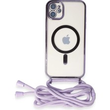 Buğz Iphone 11 Kılıf Divo Lazer Askılı Magsafe Kapak - Lila