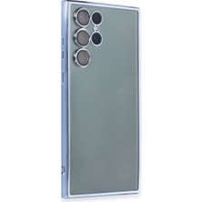 Buğz Samsung Galaxy S22 Ultra Kılıf Razer Lensli Silikon - Açık Mavi