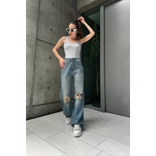 Dadya Milla Dadyaml Yırtık Detaylı Yıkama Efektli Baggy 9561