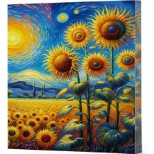 Uravas Store Van Gogh 4 - Ayçiçekleri Çizgili Yan Boyamalı Defter