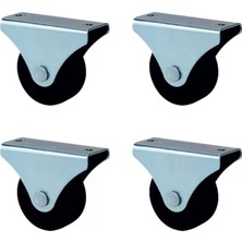 Uravas Store Furç Sabit Teker - 50MM - Siyah HKS230 - 4 Adet