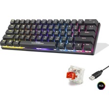 Uravas Store Mekanik Mini Klavye Red Switch Rgb - Siyah G509R