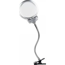 Uravas Store 2.5 x 130 mm 5X24 mm LED Aydınlatmalı Büyüteç Masa Üstü Metal Hortum Mandallı MG15124-C