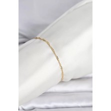 Uravas Store cm 14K Gold Renk Ezme Burgu Zincir Model Kadın Bileklik - TJ-BB8280