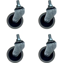 Uravas Store Furç Vidalı Bilyalı Teker - 20X50 - Gri HKS178 - 4 Adet