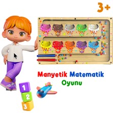 Tineke Manyetik Eğitici Renkli Sayma  Eşleştirme Labirenti Eğitim Oyuncağı  Ahşap Montessori Oyunu Dondurma