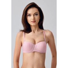 C&city Push-Up Dolgulu Straplez Sütyen C17056 Pembe