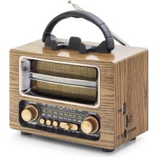 Uravas Store Bluetooth Nostaljik Hoparlör Fm 16.7 x 9.5 x 13.8 cm NS6637BT